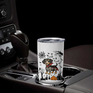 Funny Halloween Gift Tumbler Cup Trick Or Treat With My Dachshund Dracula TS12 Print Your Wear
