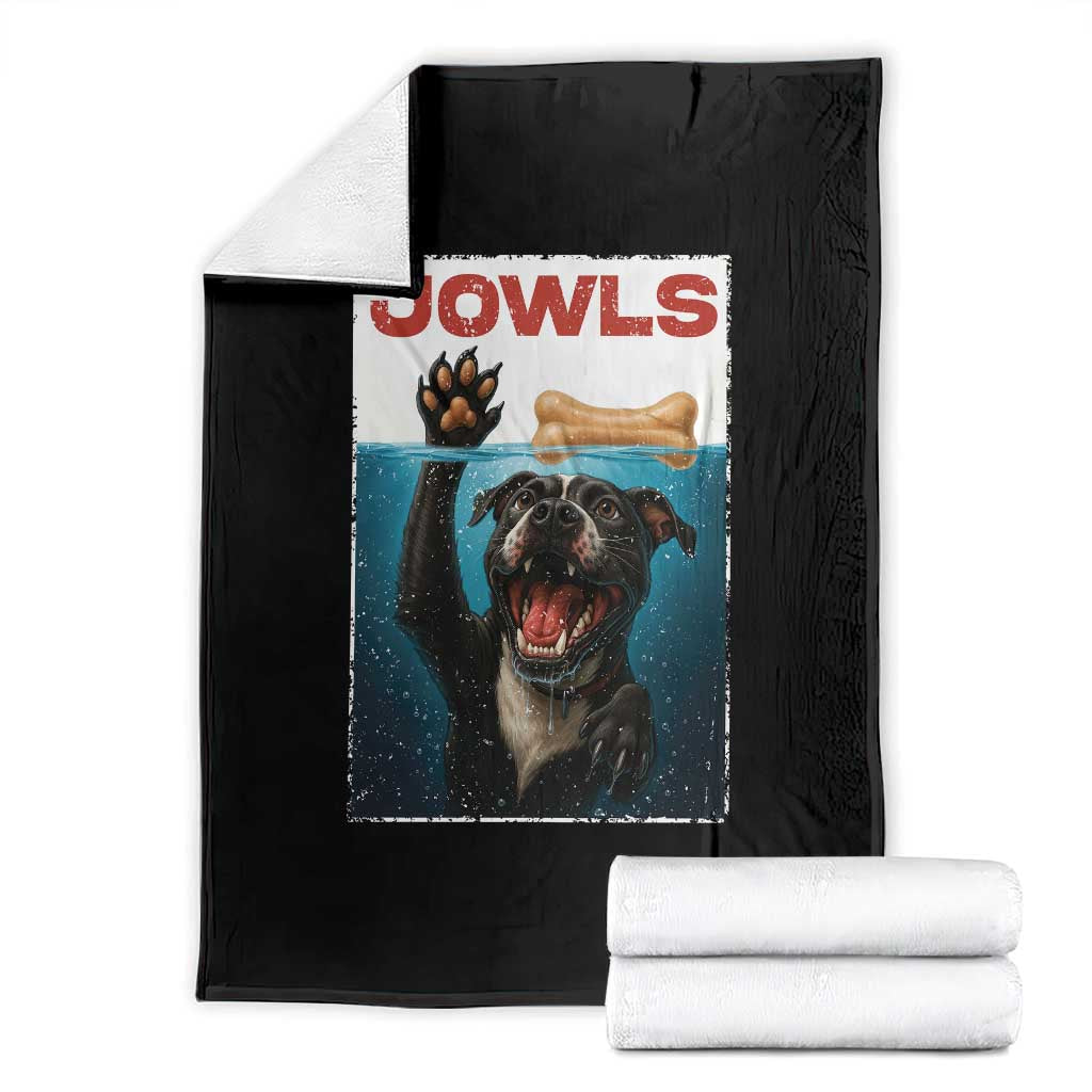 Pitbull Lover Throw Blanket Funny Jowls Horror Dog Poster TS12 Black Print Your Wear