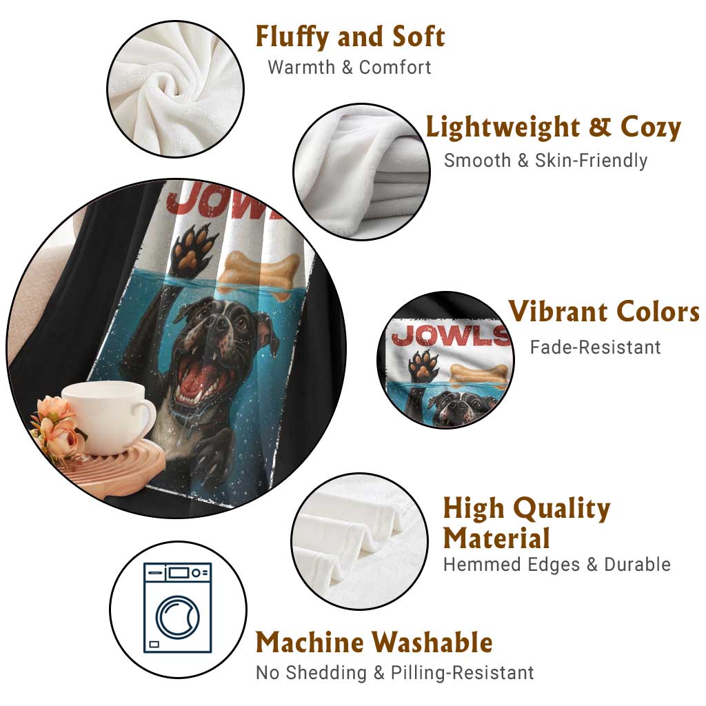 Pitbull Lover Throw Blanket Funny Jowls Horror Dog Poster TS12 Print Your Wear