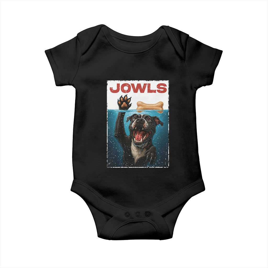 Pitbull Lover Baby Onesie Funny Jowls Horror Dog Poster TS12 Black Print Your Wear
