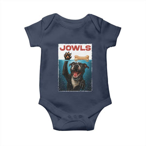 Pitbull Lover Baby Onesie Funny Jowls Horror Dog Poster TS12 Navy Print Your Wear