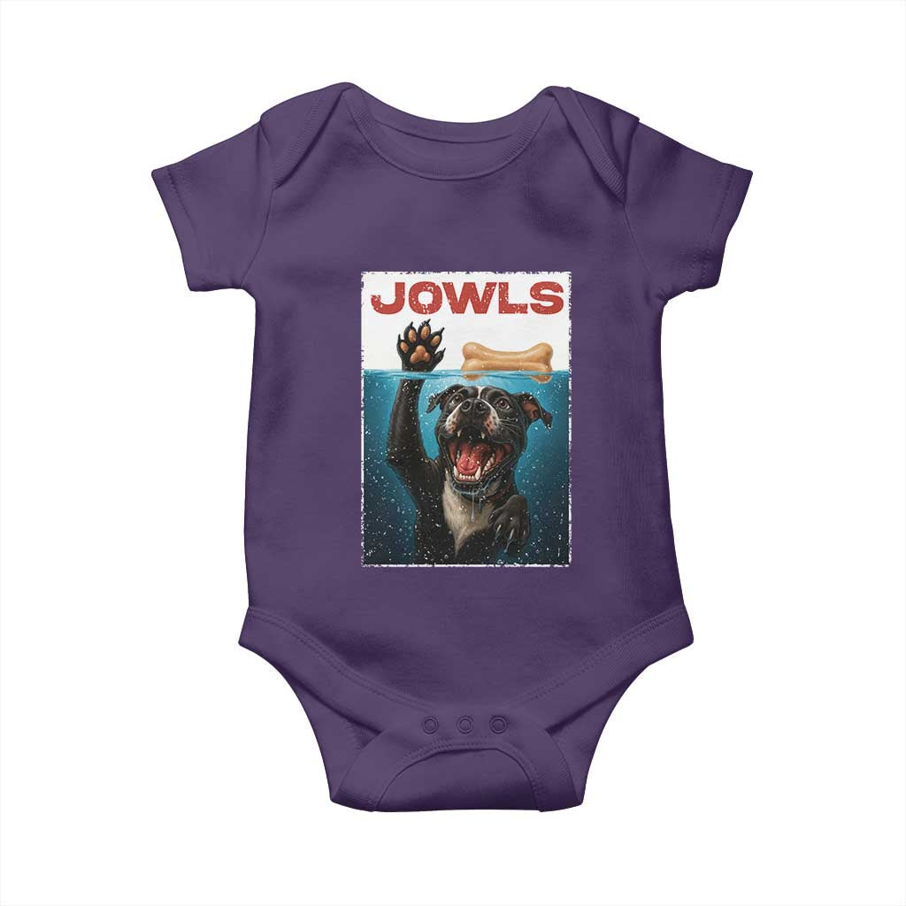 Pitbull Lover Baby Onesie Funny Jowls Horror Dog Poster TS12 Purple Print Your Wear