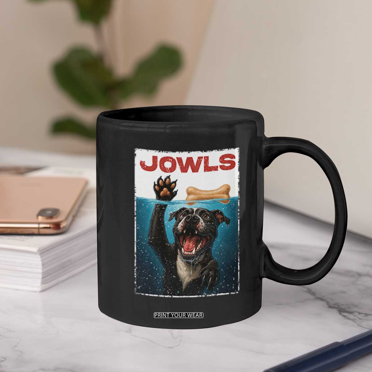 Pitbull Lover Coffee Mug Funny Jowls Horror Dog Poster TS12 Print Your Wear