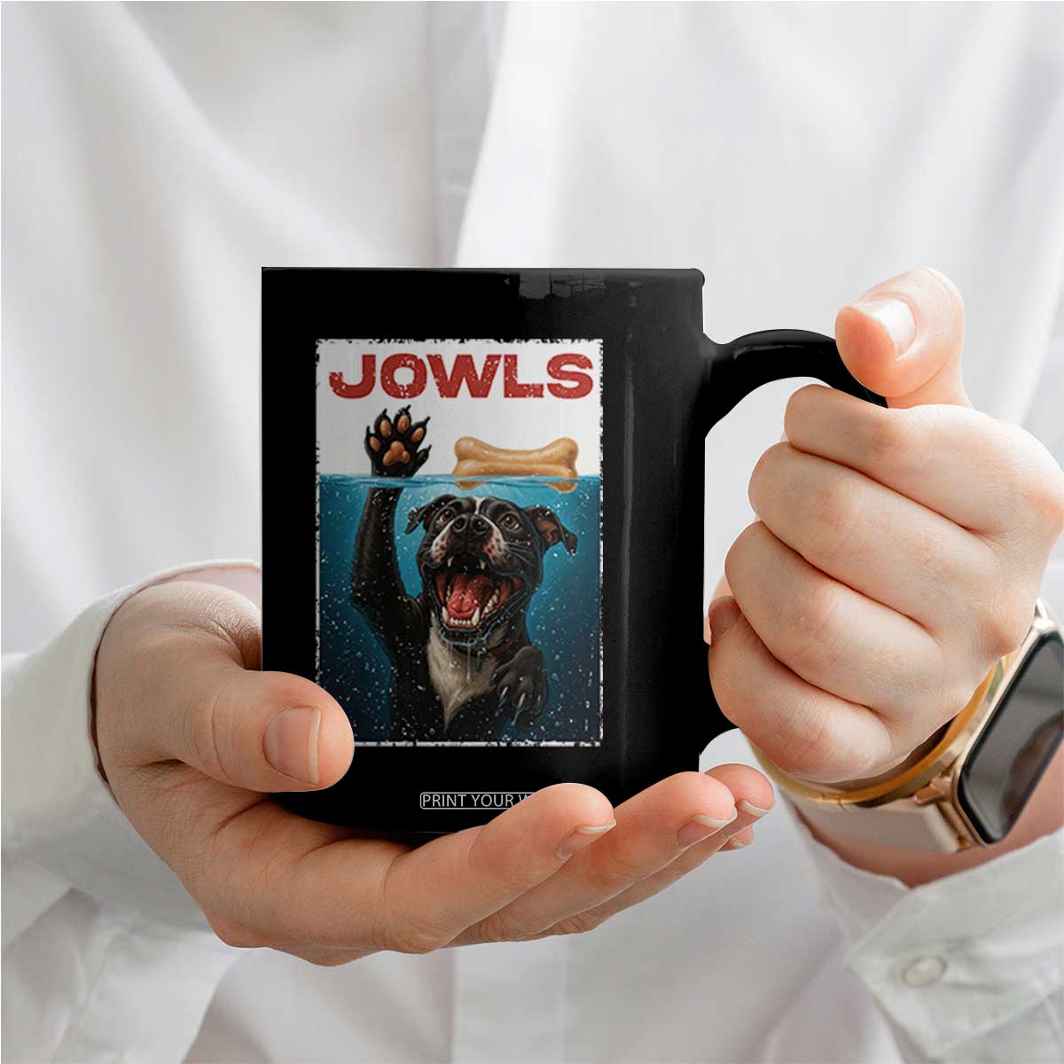 Pitbull Lover Coffee Mug Funny Jowls Horror Dog Poster TS12 Print Your Wear