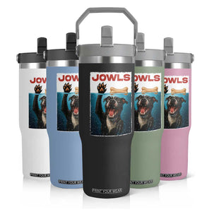 Pitbull Lover Flip Straw Tumbler Funny Jowls Horror Dog Poster TS12 Print Your Wear