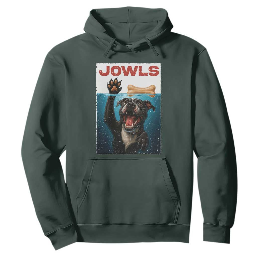 Pitbull Lover Hoodie Funny Jowls Horror Dog Poster TS12 Dark Forest Green Print Your Wear