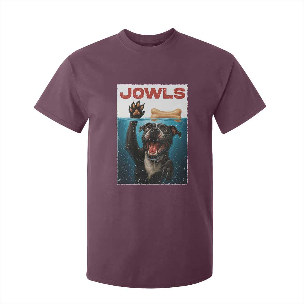 Pitbull Lover T Shirt For Kid Funny Jowls Horror Dog Poster TS12 Maroon Print Your Wear