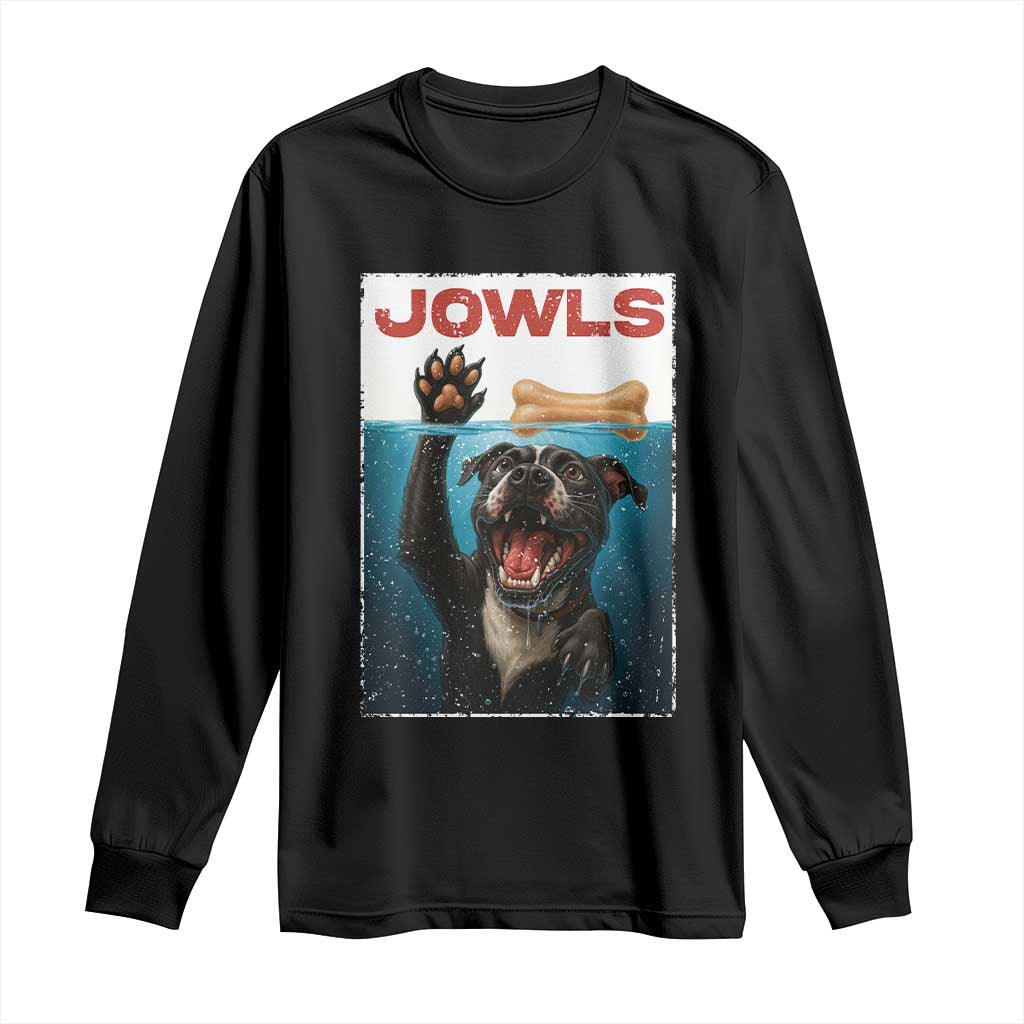 Pitbull Lover Long Sleeve Shirt Funny Jowls Horror Dog Poster TS12 Black Print Your Wear