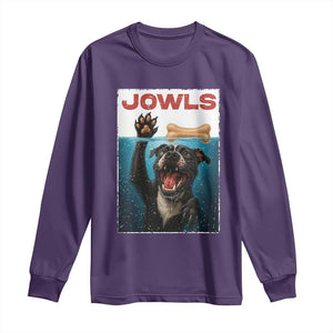 Pitbull Lover Long Sleeve Shirt Funny Jowls Horror Dog Poster TS12 Purple Print Your Wear