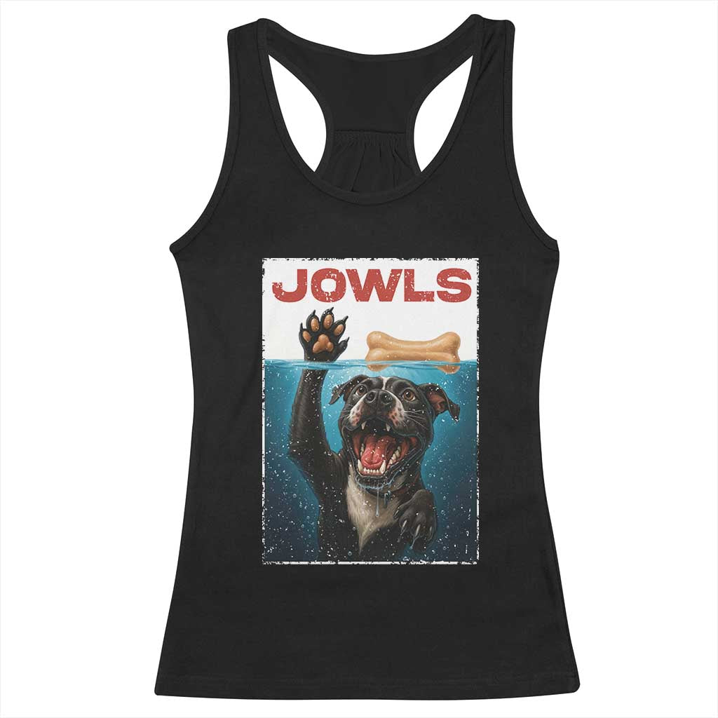 Pitbull Lover Racerback Tank Top Funny Jowls Horror Dog Poster TS12 Black Print Your Wear
