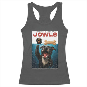 Pitbull Lover Racerback Tank Top Funny Jowls Horror Dog Poster TS12 Dark Heather Print Your Wear
