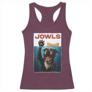Pitbull Lover Racerback Tank Top Funny Jowls Horror Dog Poster TS12 Maroon Print Your Wear