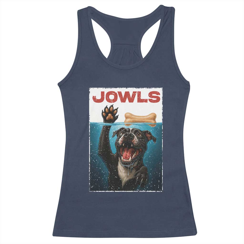Pitbull Lover Racerback Tank Top Funny Jowls Horror Dog Poster TS12 Navy Print Your Wear