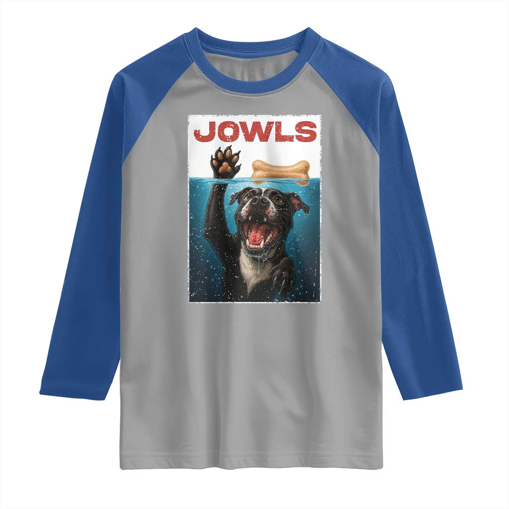 Pitbull Lover Raglan Shirt Funny Jowls Horror Dog Poster TS12 Sport Gray Royal Print Your Wear
