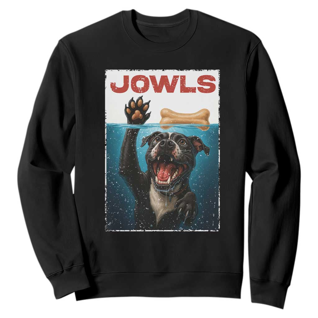 Pitbull Lover Sweatshirt Funny Jowls Horror Dog Poster TS12 Black Print Your Wear