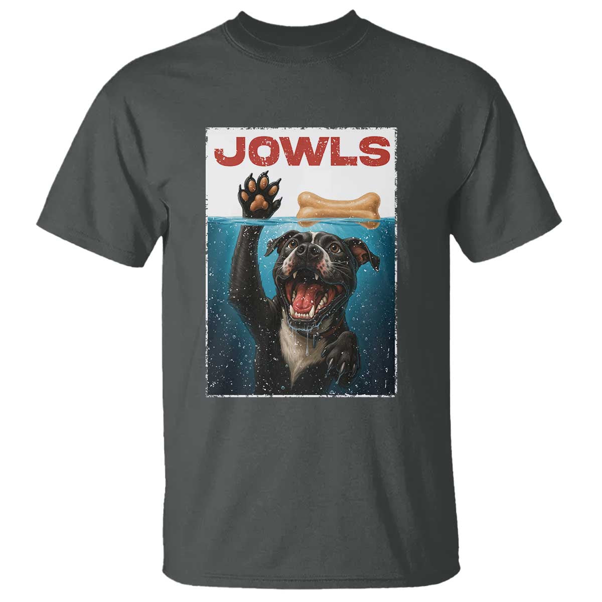 Pitbull Lover T Shirt Funny Jowls Horror Dog Poster TS12 Dark Heather Print Your Wear