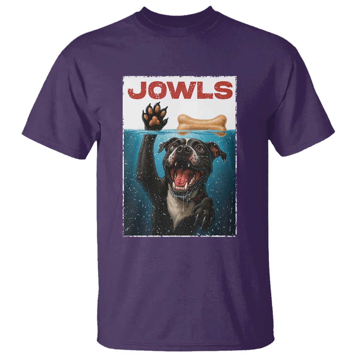Pitbull Lover T Shirt Funny Jowls Horror Dog Poster TS12 Purple Print Your Wear