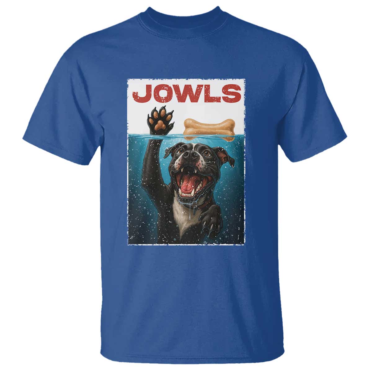 Pitbull Lover T Shirt Funny Jowls Horror Dog Poster TS12 Royal Blue Print Your Wear