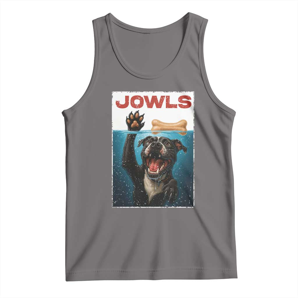 Pitbull Lover Tank Top Funny Jowls Horror Dog Poster TS12 Deep Heather Print Your Wear