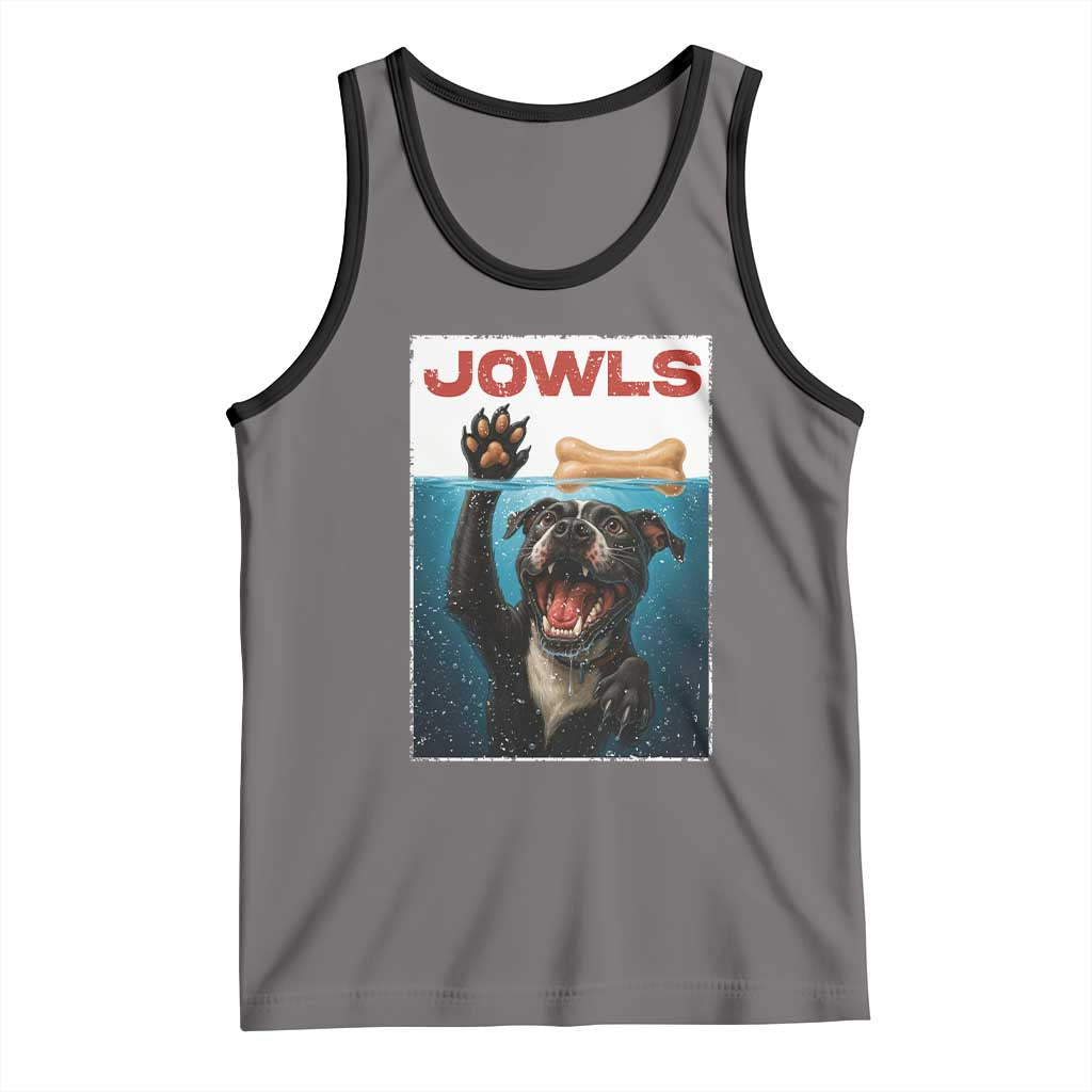 Pitbull Lover Tank Top Funny Jowls Horror Dog Poster TS12 Deep Heather Black Print Your Wear