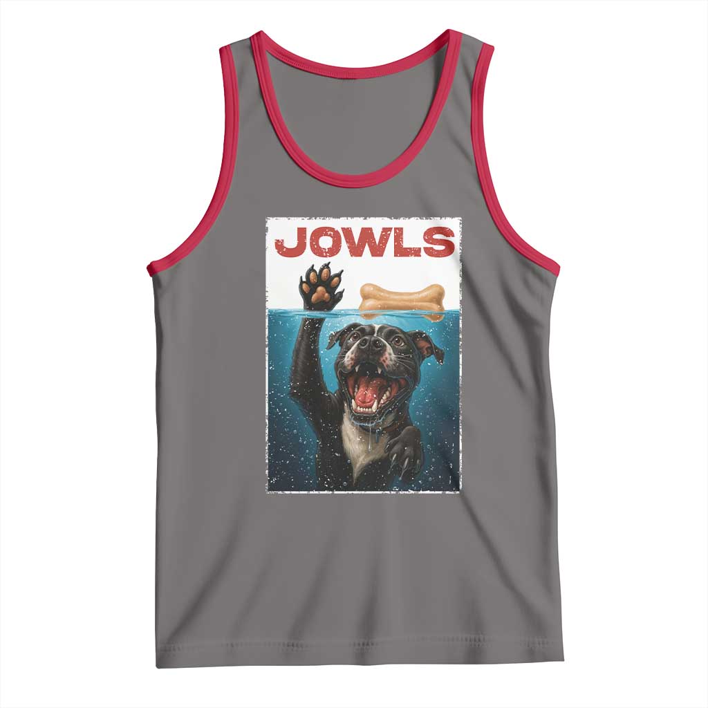 Pitbull Lover Tank Top Funny Jowls Horror Dog Poster TS12 Deep Heather Red Print Your Wear
