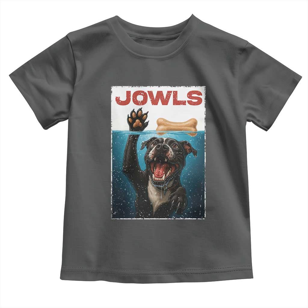 Pitbull Lover Toddler T Shirt Funny Jowls Horror Dog Poster TS12 Dark Heather Print Your Wear
