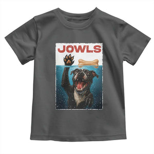Pitbull Lover Toddler T Shirt Funny Jowls Horror Dog Poster TS12 Dark Heather Print Your Wear