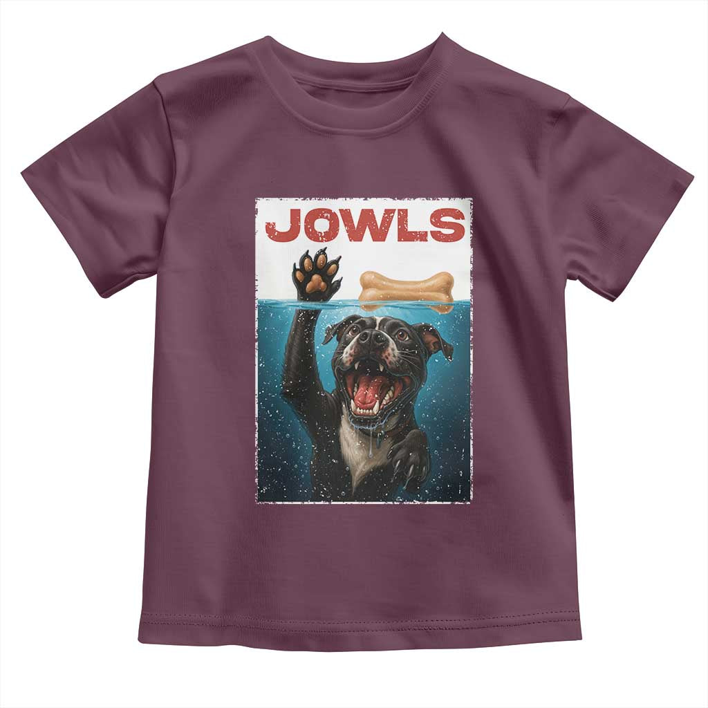 Pitbull Lover Toddler T Shirt Funny Jowls Horror Dog Poster TS12 Maroon Print Your Wear