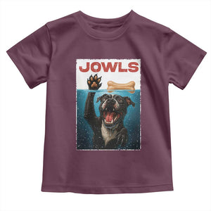 Pitbull Lover Toddler T Shirt Funny Jowls Horror Dog Poster TS12 Maroon Print Your Wear