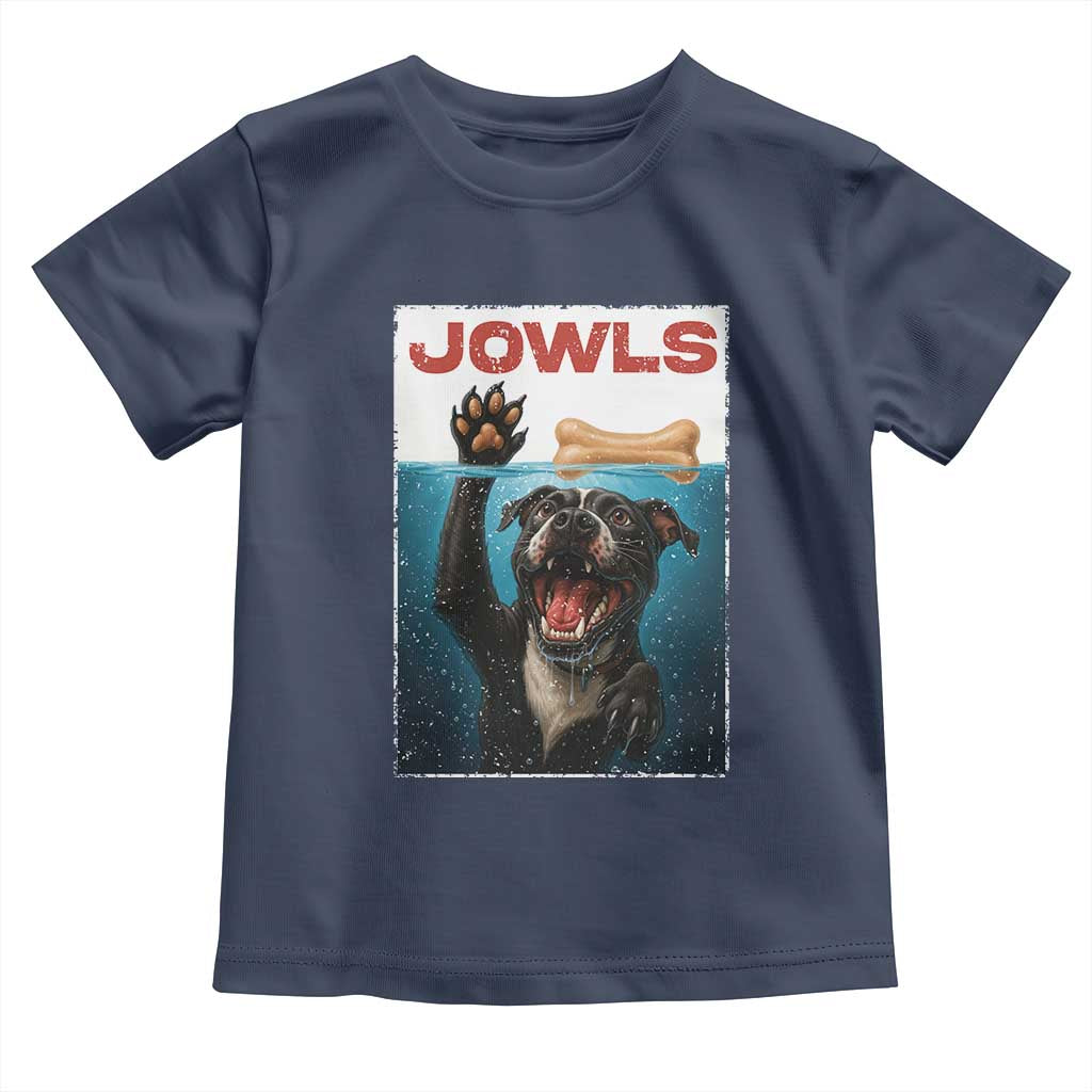 Pitbull Lover Toddler T Shirt Funny Jowls Horror Dog Poster TS12 Navy Print Your Wear