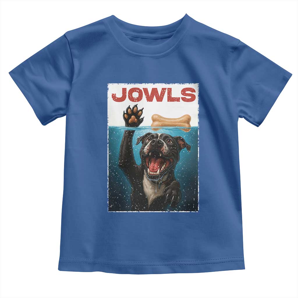 Pitbull Lover Toddler T Shirt Funny Jowls Horror Dog Poster TS12 Royal Blue Print Your Wear