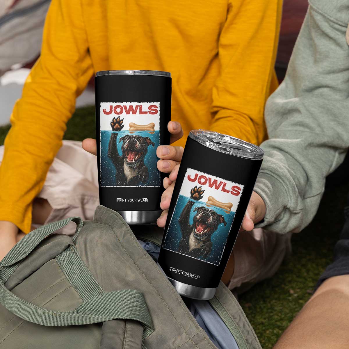 Pitbull Lover Tumbler Cup Funny Jowls Horror Dog Poster TS12 Print Your Wear