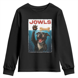 Pitbull Lover Youth Sweatshirt Funny Jowls Horror Dog Poster TS12 Black Print Your Wear