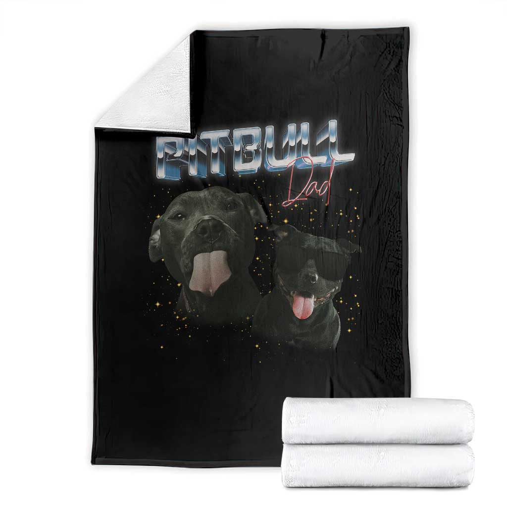 Pitbull Dad Throw Blanket Funny Gift For Pitbull Lover TS12 Black Print Your Wear