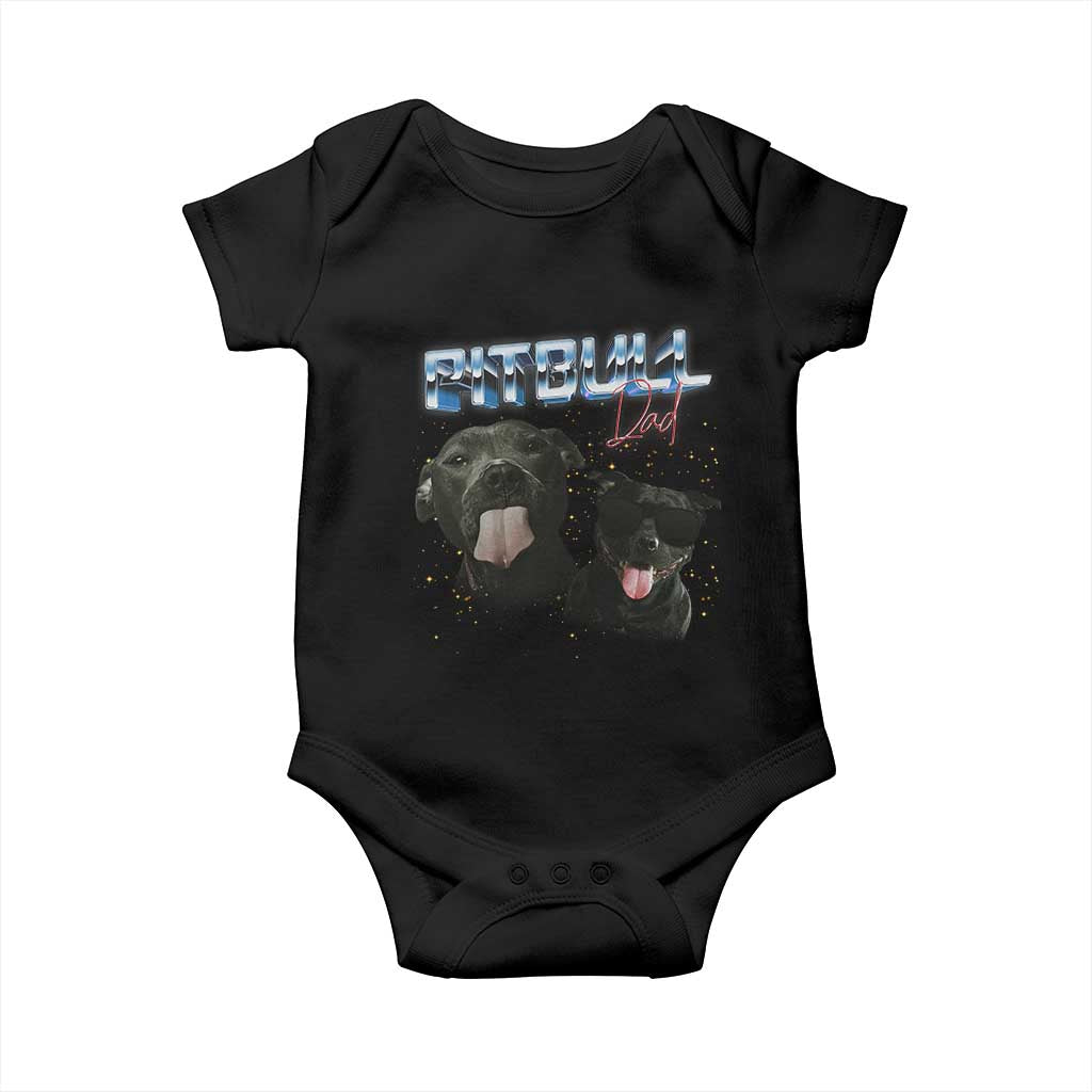 Pitbull Dad Baby Onesie Funny Gift For Pitbull Lover TS12 Black Print Your Wear