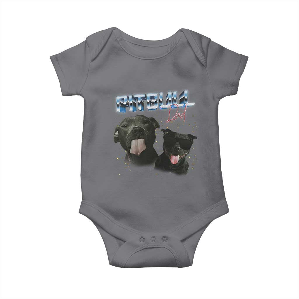 Pitbull Dad Baby Onesie Funny Gift For Pitbull Lover TS12 Charcoal Print Your Wear