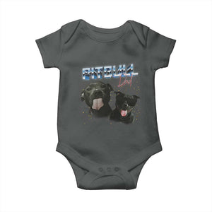 Pitbull Dad Baby Onesie Funny Gift For Pitbull Lover TS12 Dark Heather Print Your Wear