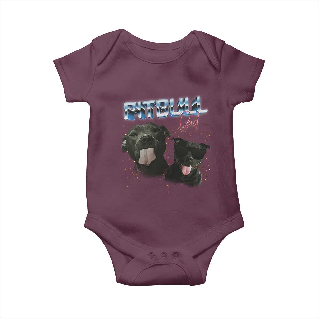 Pitbull Dad Baby Onesie Funny Gift For Pitbull Lover TS12 Maroon Print Your Wear