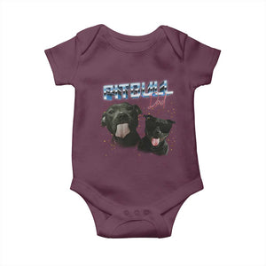 Pitbull Dad Baby Onesie Funny Gift For Pitbull Lover TS12 Maroon Print Your Wear