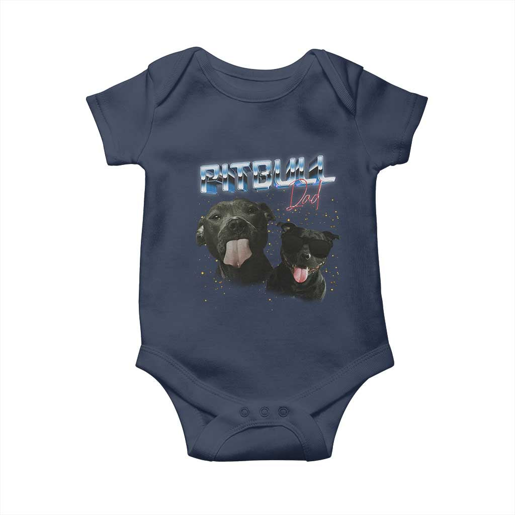 Pitbull Dad Baby Onesie Funny Gift For Pitbull Lover TS12 Navy Print Your Wear