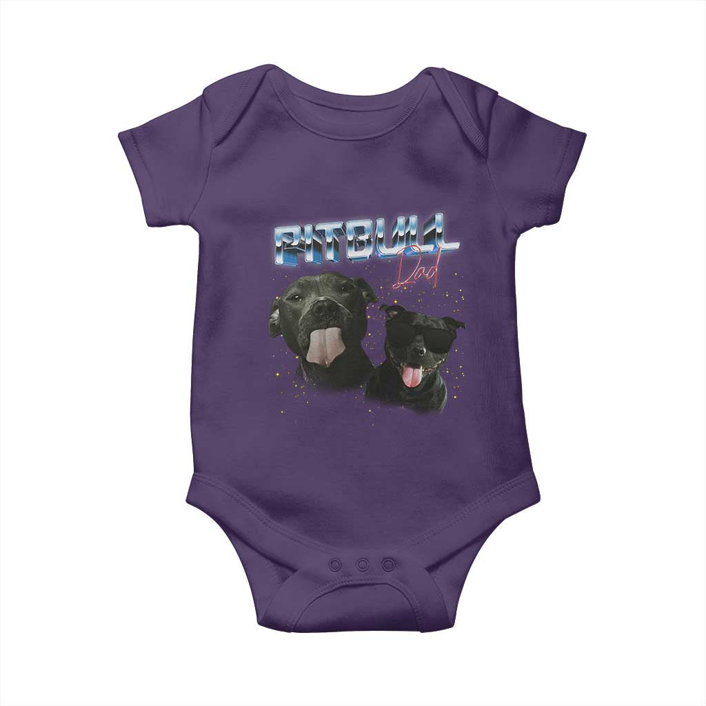 Pitbull Dad Baby Onesie Funny Gift For Pitbull Lover TS12 Purple Print Your Wear
