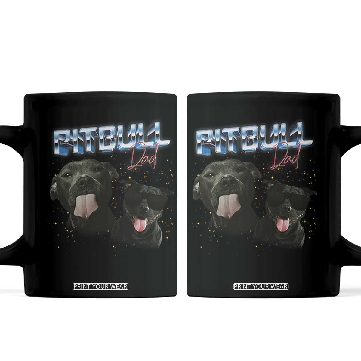 Pitbull Dad Coffee Mug Funny Gift For Pitbull Lover TS12 Black Print Your Wear