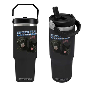 Pitbull Dad Flip Straw Tumbler Funny Gift For Pitbull Lover TS12 One Size: 30 oz Black Print Your Wear