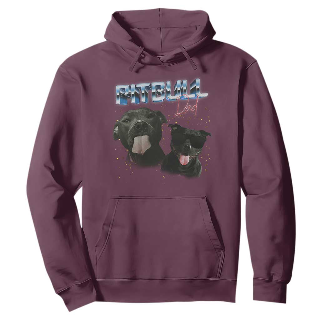 Pitbull Dad Hoodie Funny Gift For Pitbull Lover TS12 Maroon Print Your Wear