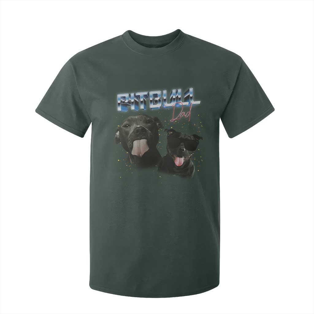 Pitbull Dad T Shirt For Kid Funny Gift For Pitbull Lover TS12 Dark Forest Green Print Your Wear