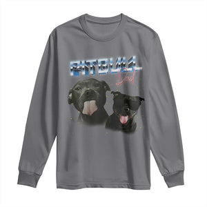 Pitbull Dad Long Sleeve Shirt Funny Gift For Pitbull Lover TS12 Charcoal Print Your Wear