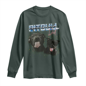 Pitbull Dad Long Sleeve Shirt Funny Gift For Pitbull Lover TS12 Dark Forest Green Print Your Wear