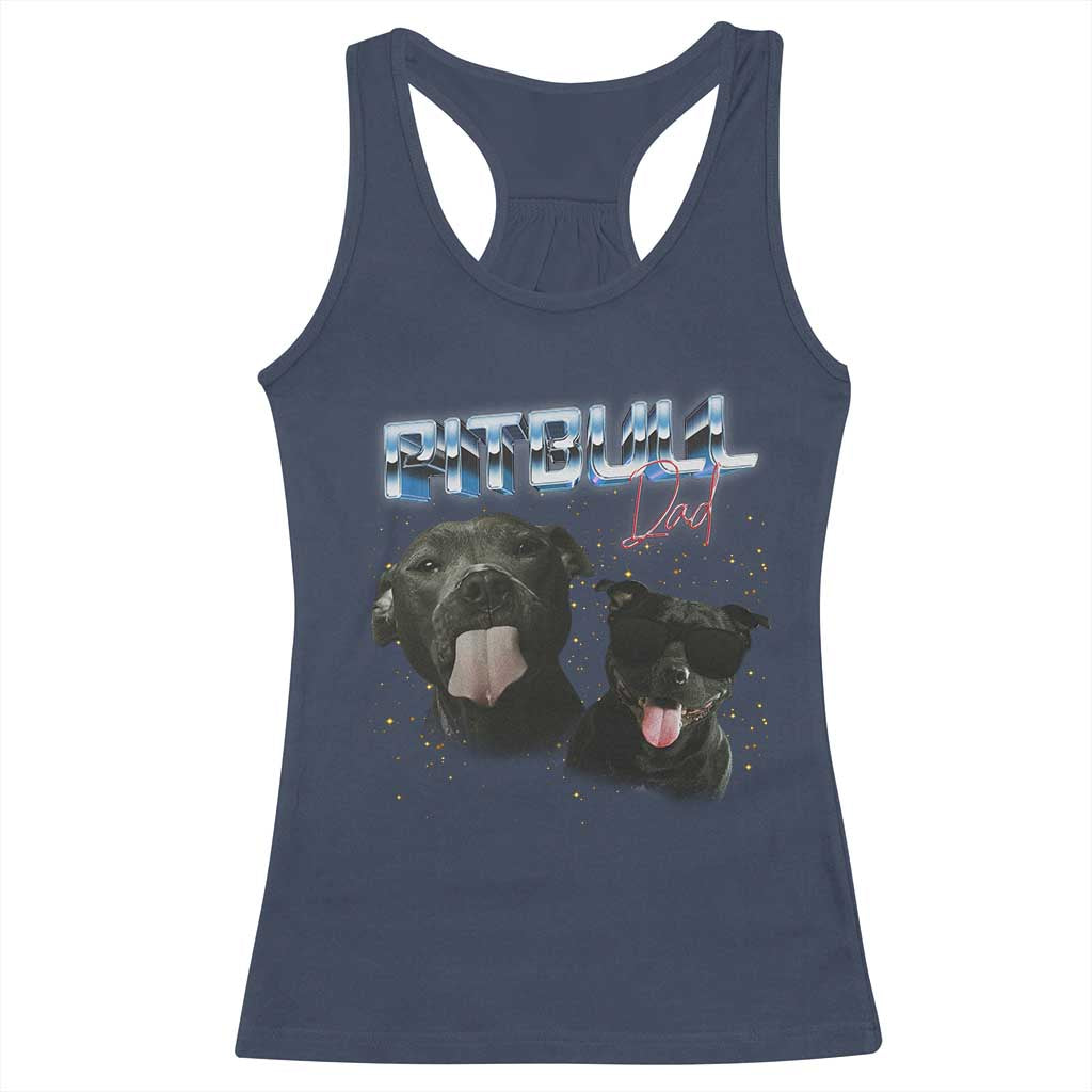 Pitbull Dad Racerback Tank Top Funny Gift For Pitbull Lover TS12 Navy Print Your Wear