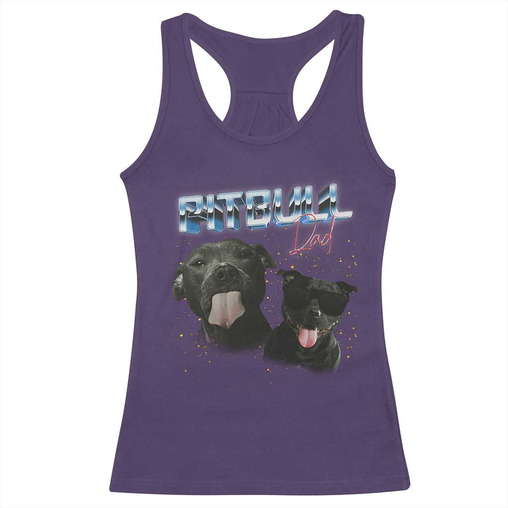 Pitbull Dad Racerback Tank Top Funny Gift For Pitbull Lover TS12 Purple Print Your Wear
