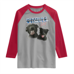 Pitbull Dad Raglan Shirt Funny Gift For Pitbull Lover TS12 Sport Gray Red Print Your Wear